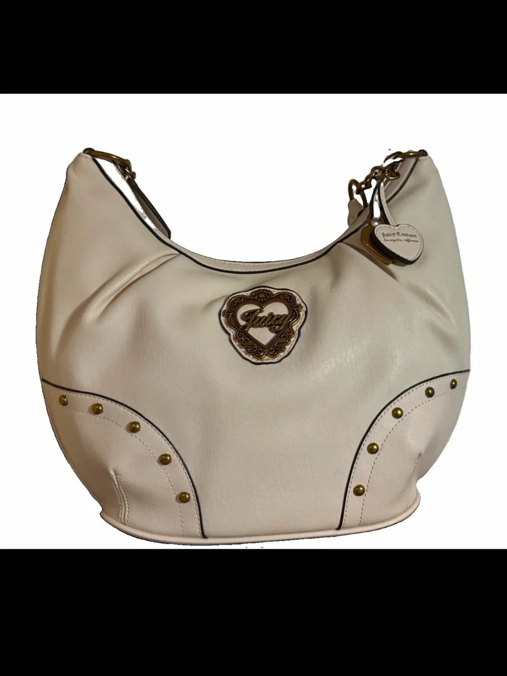 Juicy Couture Cream Hobo Bag with Gold Accents